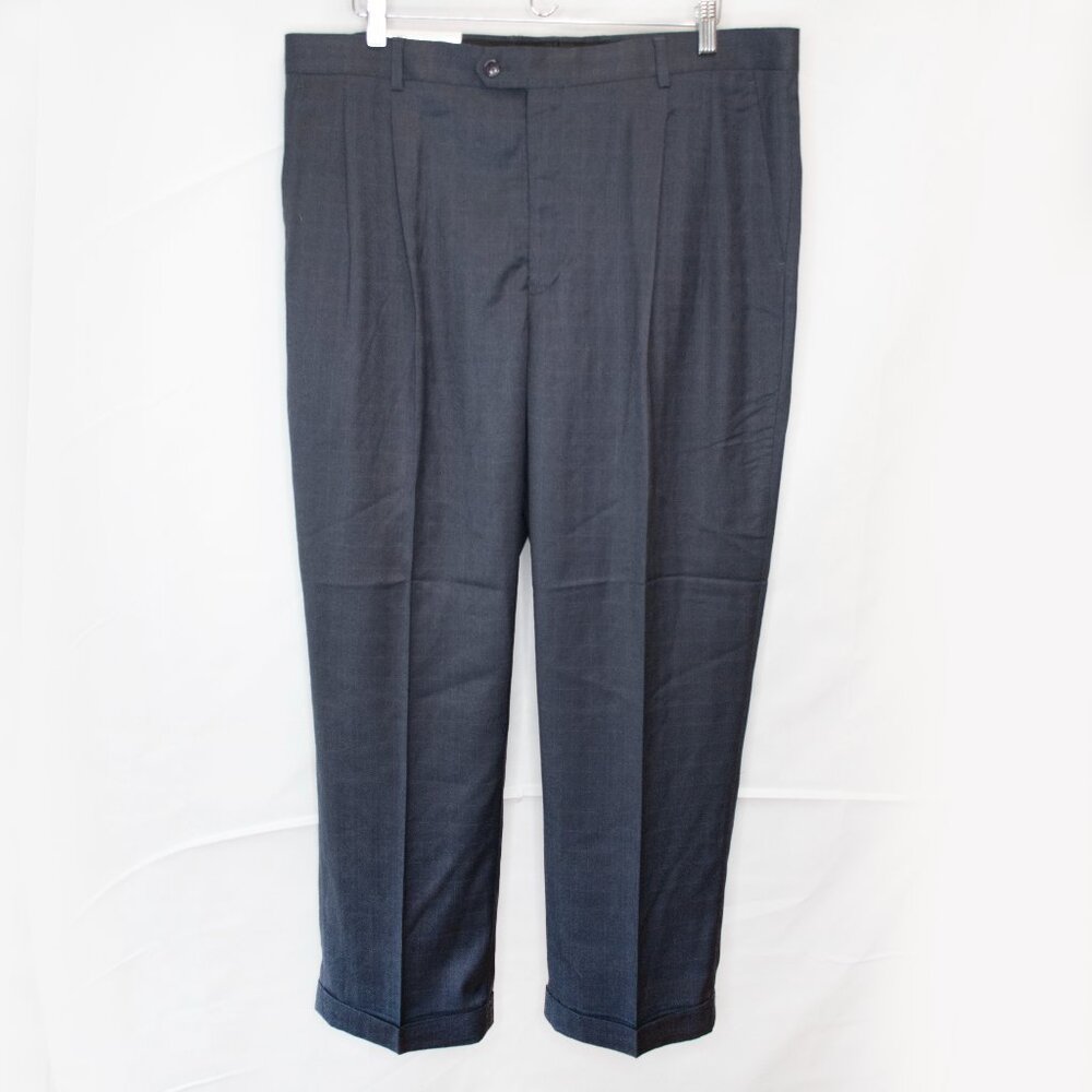 NEW Enrico Bertucci Pleated Dress Pants Mens 38 Gray Cuffed Trouser Work I07